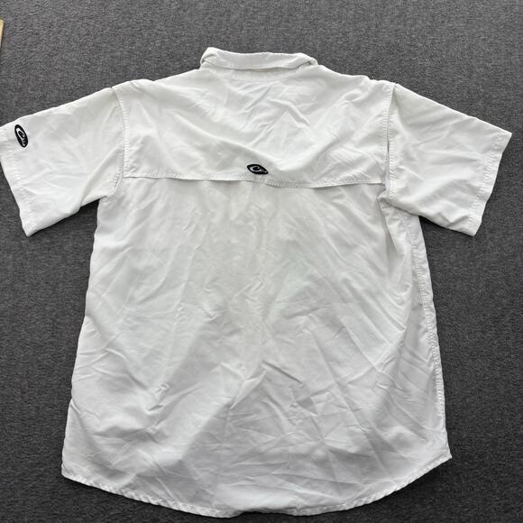 Drake Shirt Mens XL White Ole Miss Seersucker Vented Button Up Waterfowl - Picture 2 of 6